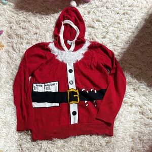 Red Santa-Themed Women's Sweater